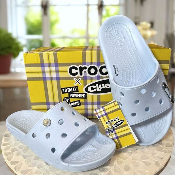 New Crocs x Clueless "The Tai" Slide – Mineral Blue – Women’s 10 / Men’s 8 – Box - Picture 4 of 11